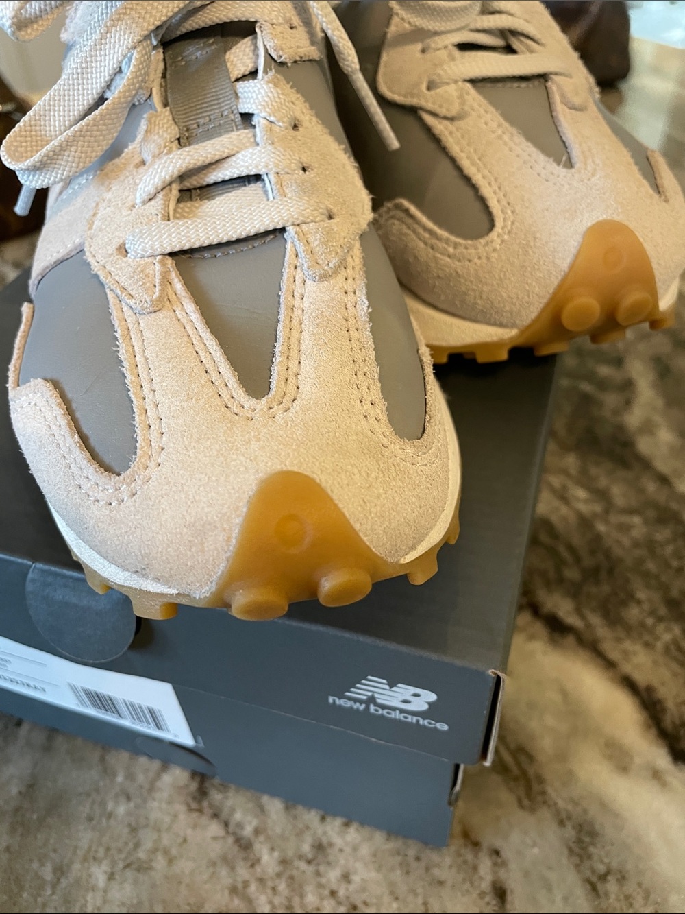 New Balance Light Gray & Gum Retro Runner - Picture 2 of 6